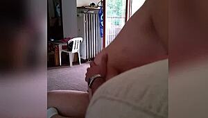 i relax on sofa with boyfriend in homemade cowgirl ride