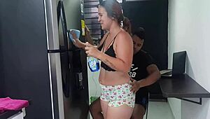 i bang my latina stepsister hard in the kitchen every chance