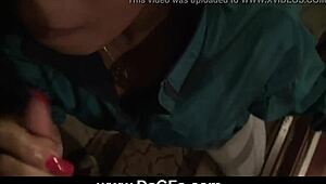 Intense ball sucking ebony blowjob in outdoor voyeur scene