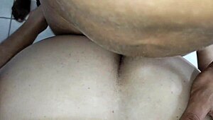 two hung buddies team up on muscular friend's backside