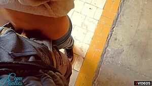 Stepbrother and Stepsister Cumming in Panties Outdoors