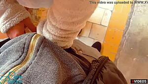 Stepbrother and Stepsister Cumming in Panties Outdoors