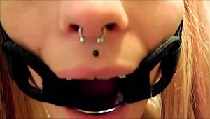 Pervypixie Gagged Hard While Drinking Piss in POV