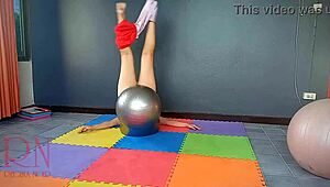 Nude Yoga with Regina Noir in Gym Leotards Session