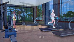 Are lustful lesbian sluts having dirty sex in the gym?