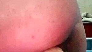 Dildo in my ass opens like a flower during masturbation