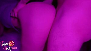 Amateur Bubble Butt Babe Gets Rough Sensual Doggystyle Spanking and Orgasm Closeup in Threesome