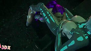 futa3dx - futanari cyberpunk babe with big tits drilled by huge cock