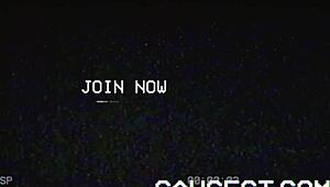 Three twinks face a rough gangbang with two big-cocked DILFs