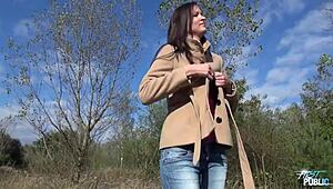 outdoor wild fuck with a brunette slut, so intense!