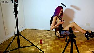 Behind scenes halloween photographer fucks teen latina backstage.