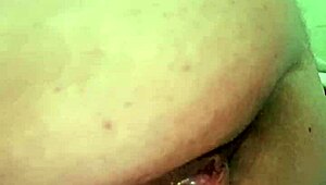 Dildo in my ass opens like a flower during masturbation