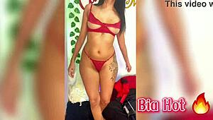 Hot European Brunette Bia Dances Funk Seductively Until Completely Naked