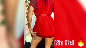 Hot European Brunette Bia Dances Funk Seductively Until Completely Naked