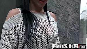 Mofos catches busty Euro chick Samantha Blaze getting epic facial outdoors