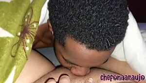 Brazilian babe falls mouth on pussy, sucking and licking intensely.