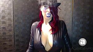 Goth Girl Shows Off Her Big Tits While Smoking