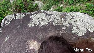 manu fox gets cumshot inside on the beach