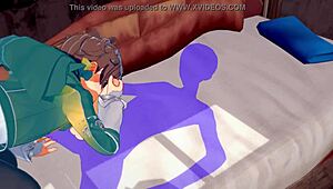 In Konosuba yaoi, Kazuma gets blowjob ending with cum in mouth