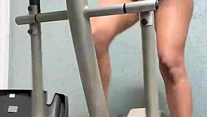 Brave Woman Dares in the Gym