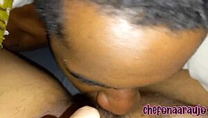 Brazilian babe falls mouth on pussy, sucking and licking intensely.