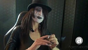 Goth Girl Shows Off Her Big Tits While Smoking