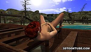 Imagine this foxy 3d babe getting licked on a boat, so hot!