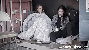 Teaching My Homeless Bestie to Lick Pussy Like a Lesbian - Gia Derza, Evelyn Claire