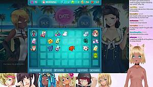 Vtuber lewdneko explores lesbian group play in huniepop 2 double date lingerie scene part 6