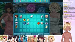 Vtuber lewdneko explores lesbian group play in huniepop 2 double date lingerie scene part 6
