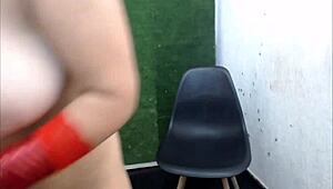 Babe Plays With Dildo - Toys And Boobs Fun!