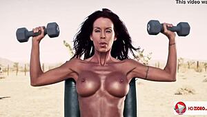 naked fitness with tabitha stevens, bbw brunette showing big tits 💪🍑