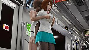 Boku no hero ochako fucks in the metro, that public outdoor sex is wild.