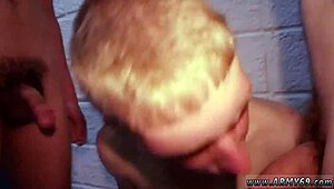 Military guys jerk off in shower during gay orgy training