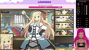 Lewdneko Vtuber moans in cute hentai game Evenicle