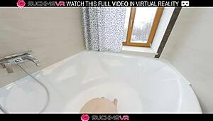 Naughty angie elif in bathroom deepthroat and hard fucking in vr