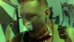 Roman Todd and Pierce Paris battle it out with Alpha Wolfe in rough BDSM dildo play.