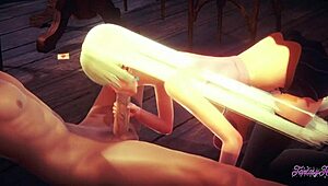 Elizabeth liones in hentai 3d blowjob and fucking