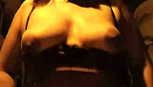 Sexy Wife Dances and Rides in Club's Red Bedroom