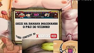 Came On Banana Imagining Neighbor's Cock!