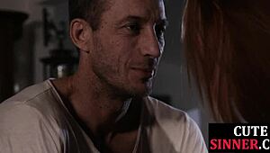 ginger student lures professor into kinky blowjob session