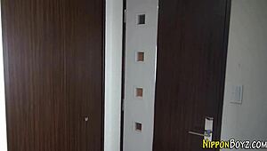 Skinny gay asian twink gets fingered and assfucked