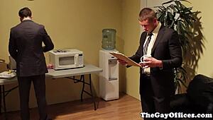Gaysex office hunks in hardcore uniform fuckfest