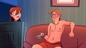 forbidden movie plays in living room with naughty home animation