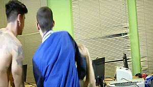 Twinks Engage In Intense Bareback Gangbang Orgy With Spitting