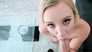 Pervert Stepbrother Guides Stepsister in Sucking Cock for Group POV