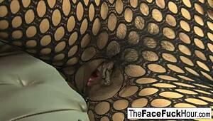 hot babe sucking a bunch of cocks here