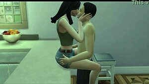 hermanastros having hard sex behind their mother-in-law's back