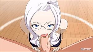 mirajane from fairy tail in this hentai game gives the best blowjob