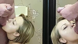 Double Sucking and Cum Eating from a Very Beautiful Girl